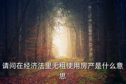 請(qǐng)問(wèn)在經(jīng)濟(jì)法里無(wú)租使用房產(chǎn)是什么意思