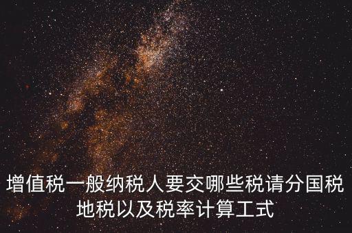 增值稅一般納稅人要交哪些稅請分國稅地稅以及稅率計算工式