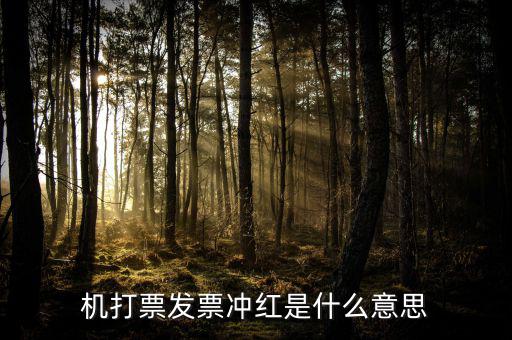 沖紅發(fā)票什么意思，單據(jù)沖紅是什么意思