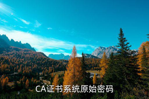 CA證書系統(tǒng)原始密碼