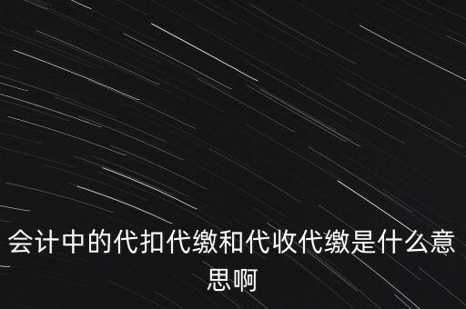 會(huì)計(jì)中的代扣代繳和代收代繳是什么意思啊