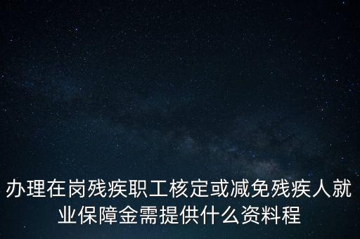 核定殘保金需要什么，辦理在崗殘疾職工核定或減免殘疾人就業(yè)保障金需提供什么資料程