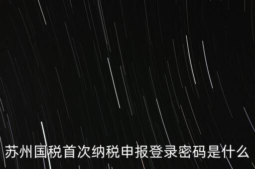 蘇州國稅首次納稅申報登錄密碼是什么