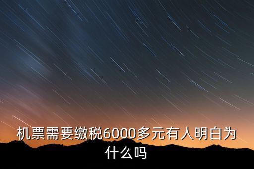 機票需要繳稅6000多元有人明白為什么嗎