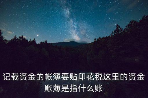 什么是資金賬簿，什么樣的賬簿屬于資金類賬簿