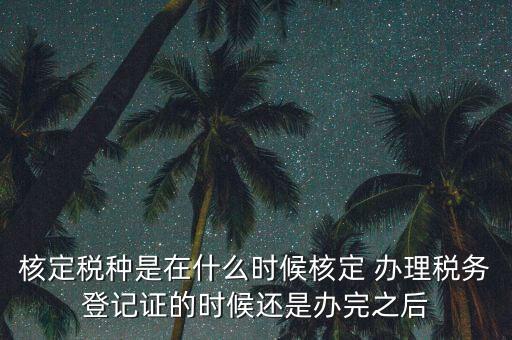 核定稅種是在什么時候核定 辦理稅務(wù)登記證的時候還是辦完之后