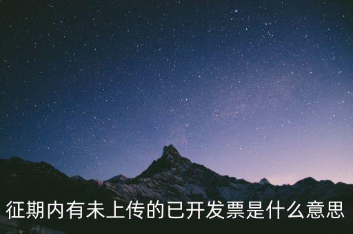 征期內(nèi)有未上傳的已開發(fā)票是什么意思