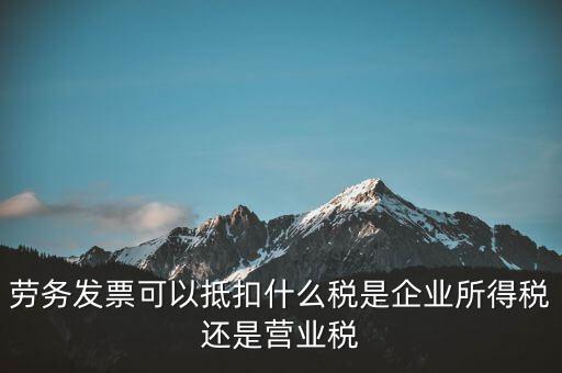 勞務(wù)發(fā)票可以抵扣什么稅是企業(yè)所得稅還是營(yíng)業(yè)稅