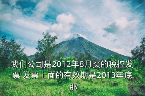 我們公司是2012年8月買(mǎi)的稅控發(fā)票 發(fā)票上面的有效期是2013年底 那