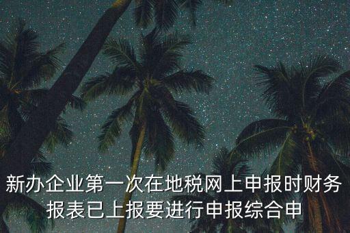 新辦企業(yè)第一次在地稅網(wǎng)上申報時財務(wù)報表已上報要進行申報綜合申