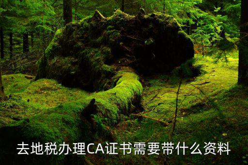 地稅局ca證書是什么，去地稅辦理CA證書需要帶什么資料