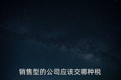 銷售型的公司應該交哪種稅