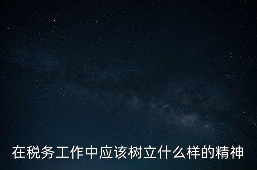 在稅務工作中應該樹立什么樣的精神