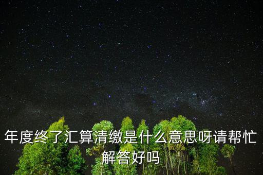 年度終了匯算清繳是什么意思呀請幫忙解答好嗎