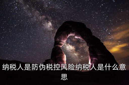 納稅人是防偽稅控風(fēng)險納稅人是什么意思