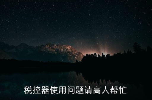 稅控器使用問(wèn)題請(qǐng)高人幫忙