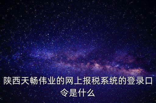 陜西天暢偉業(yè)的網(wǎng)上報稅系統(tǒng)的登錄口令是什么