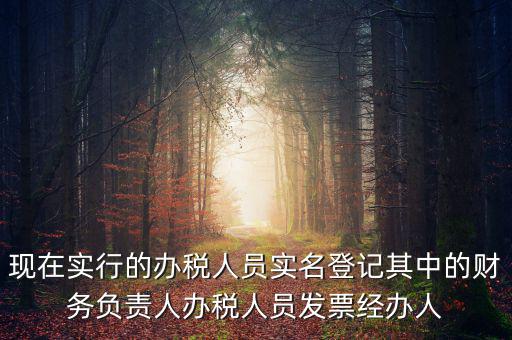 實(shí)名辦稅是什么時(shí)間提出的，現(xiàn)在實(shí)行的辦稅人員實(shí)名登記其中的財(cái)務(wù)負(fù)責(zé)人辦稅人員發(fā)票經(jīng)辦人