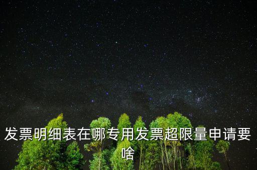 超限量申請發(fā)票有什么要求，發(fā)票明細表在哪專用發(fā)票超限量申請要啥