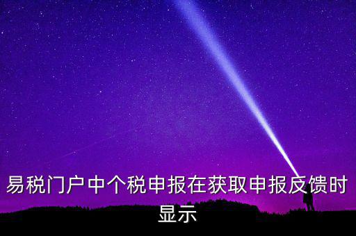 易稅門戶中個稅申報在獲取申報反饋時顯示