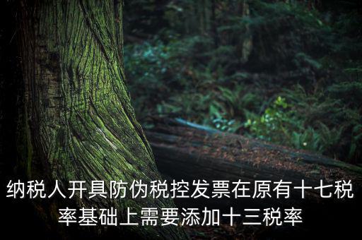 納稅人開具防偽稅控發(fā)票在原有十七稅率基礎上需要添加十三稅率