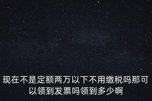 現(xiàn)在不是定額兩萬(wàn)以下不用繳稅嗎那可以領(lǐng)到發(fā)票嗎領(lǐng)到多少啊