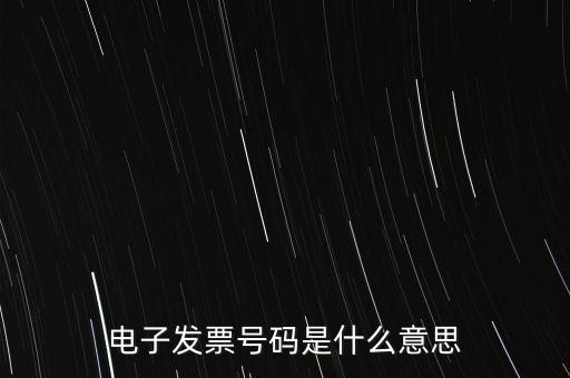 電子發(fā)票號(hào)碼是什么意思