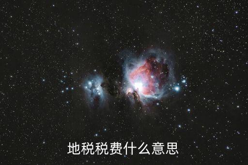 地稅稅費(fèi)什么意思