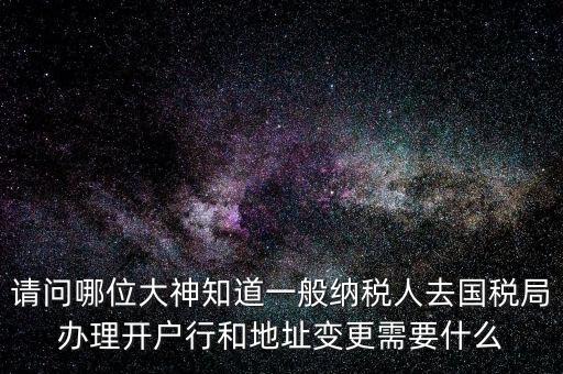 請問哪位大神知道一般納稅人去國稅局辦理開戶行和地址變更需要什么