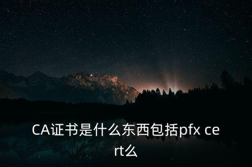 CA證書(shū)是什么東西包括pfx cert么