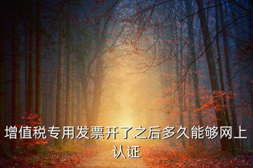 增值稅專用發(fā)票開了之后多久能夠網(wǎng)上認證