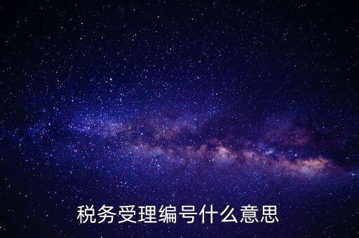 個人的稅收編號是什么意思，稅務(wù)受理編號什么意思