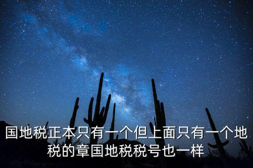 國(guó)地稅正本只有一個(gè)但上面只有一個(gè)地稅的章國(guó)地稅稅號(hào)也一樣