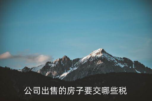 公司出售房產(chǎn)交什么稅費，公司出售的房子要交哪些稅