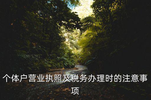 個體戶營業(yè)執(zhí)照及稅務(wù)辦理時的注意事項