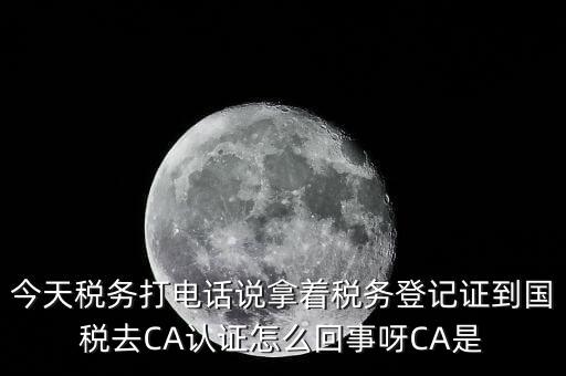 今天稅務(wù)打電話說拿著稅務(wù)登記證到國稅去CA認(rèn)證怎么回事呀CA是