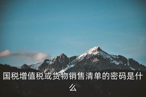 國(guó)稅增值稅或貨物銷售清單的密碼是什么