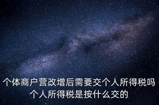 個(gè)體商戶營改增后需要交個(gè)人所得稅嗎個(gè)人所得稅是按什么交的