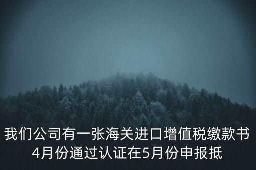 我們公司有一張海關(guān)進(jìn)口增值稅繳款書(shū)4月份通過(guò)認(rèn)證在5月份申報(bào)抵