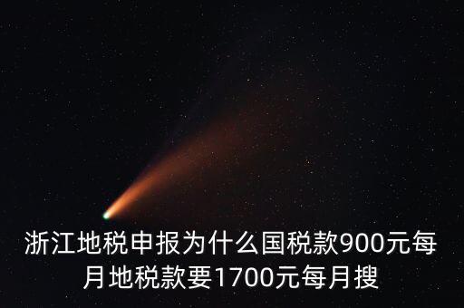 浙江地稅申報為什么國稅款900元每月地稅款要1700元每月搜