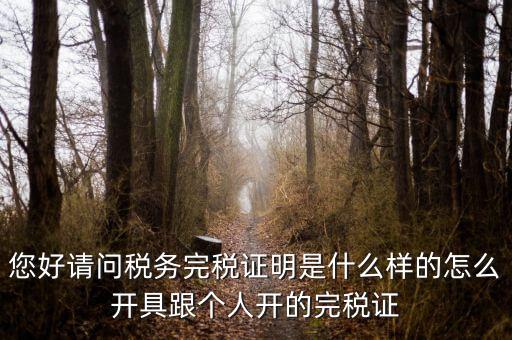 您好請問稅務完稅證明是什么樣的怎么開具跟個人開的完稅證