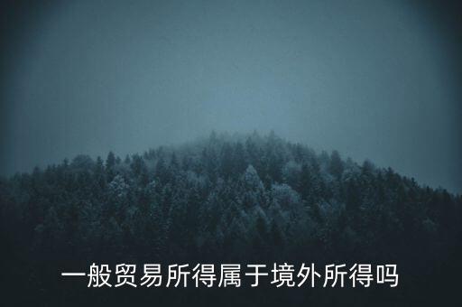 一般貿(mào)易所得屬于境外所得嗎