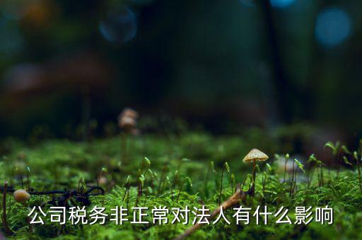 公司稅務(wù)非正常對(duì)法人有什么影響