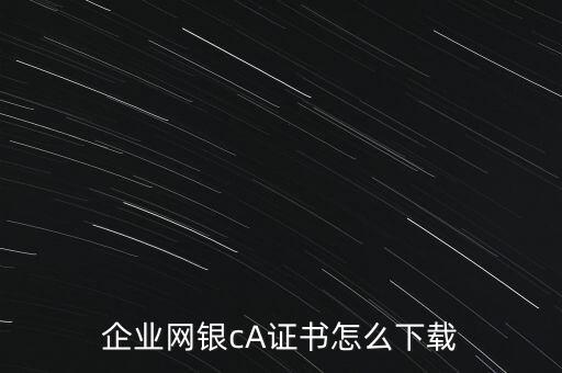 企業(yè)網(wǎng)銀cA證書怎么下載