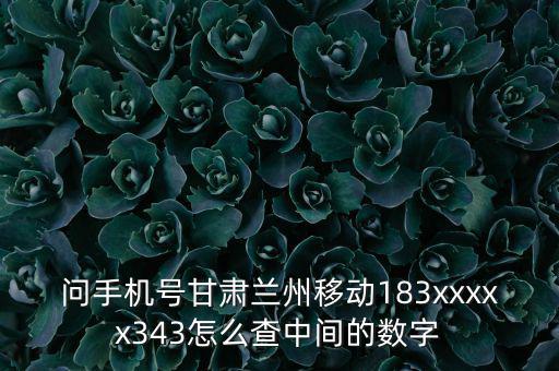 問(wèn)手機(jī)號(hào)甘肅蘭州移動(dòng)183xxxxx343怎么查中間的數(shù)字