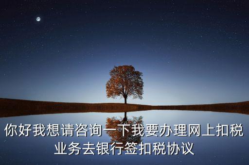 你好我想請(qǐng)咨詢(xún)一下我要辦理網(wǎng)上扣稅業(yè)務(wù)去銀行簽扣稅協(xié)議