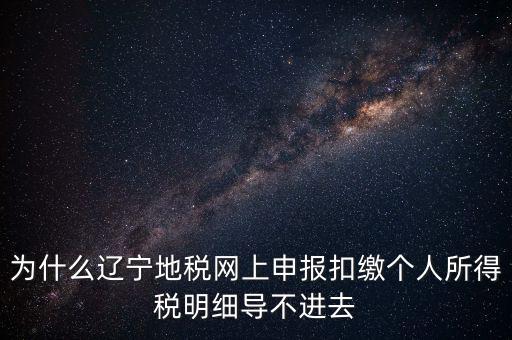 為什么遼寧地稅網(wǎng)上申報扣繳個人所得稅明細導(dǎo)不進去