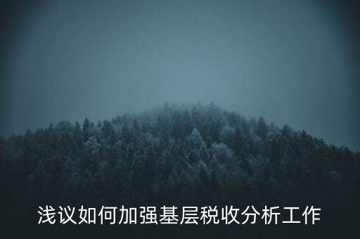 如何搞好稅收科研，淺議如何加強(qiáng)基層稅收分析工作