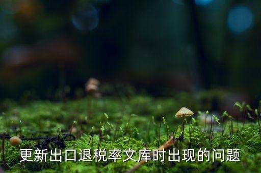 出口退稅文庫如何更新，請問各位出口退稅系統(tǒng)里的代碼庫怎么更新啊怎么老沒反應的呢