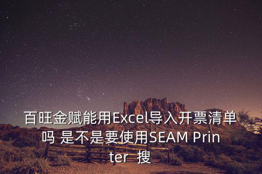 百旺金賦能用Excel導(dǎo)入開票清單嗎 是不是要使用SEAM Printer  搜